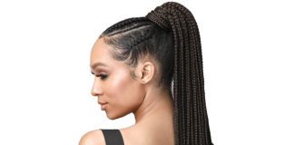 hair braided into a ponytail