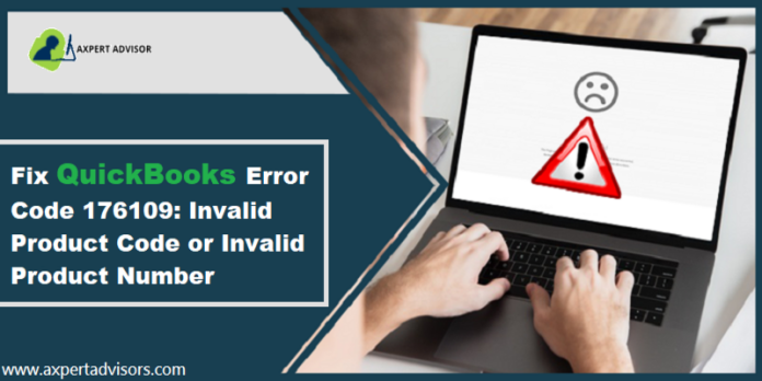 Fix QuickBooks Error code 176109 Invalid Product Code or Invalid Product Number Featuring Image