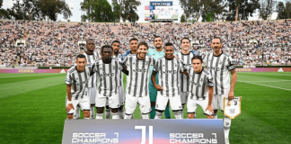Juventus team photo during a preseason match between Juventus and Real Madrid at Rose Bowl on July 30, 2022 in Pasadena, California